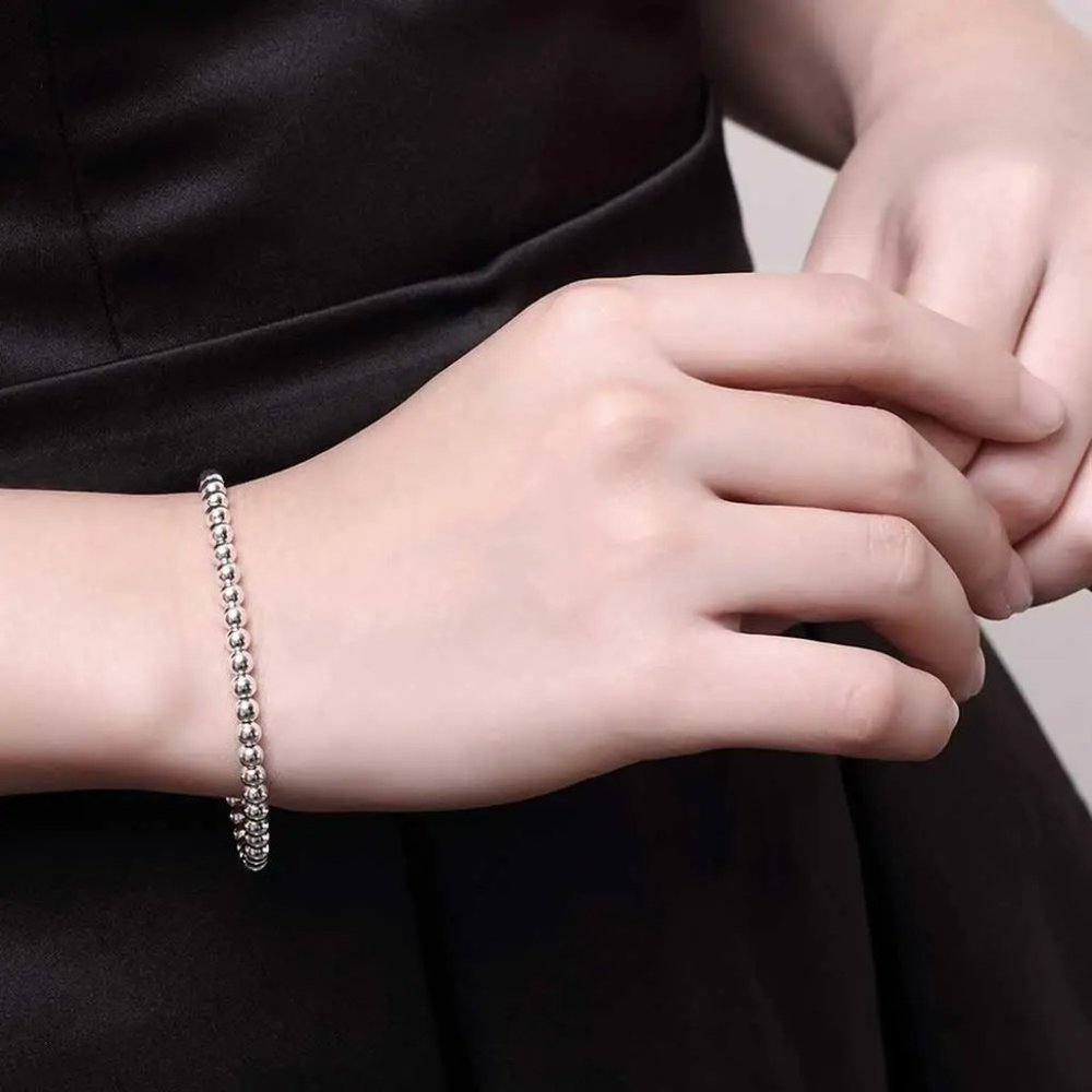 ❤️ NEW 💎 Luxury 925 Sterling Silver Minimalist Bracelet - Picture 3 of 6